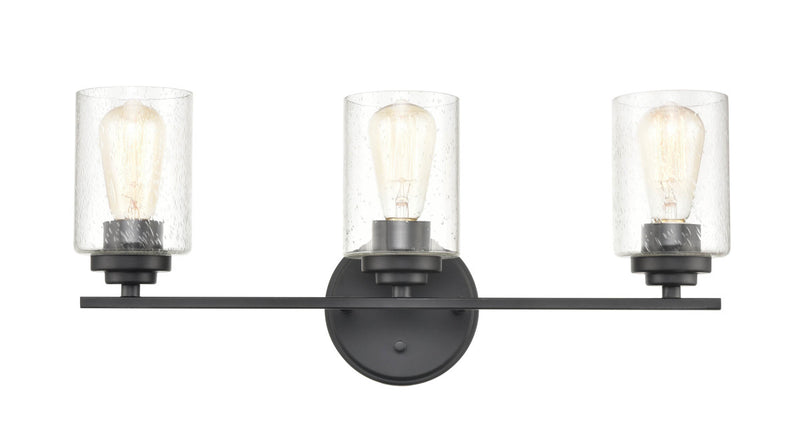 Millennium 3683-MB Three Light Vanity, Matte Black Finish - LightingWellCo