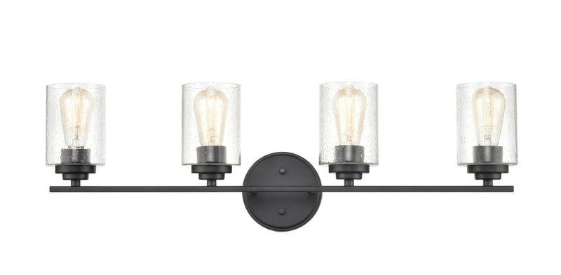 Millennium 3684-MB Four Light Vanity, Matte Black Finish - LightingWellCo
