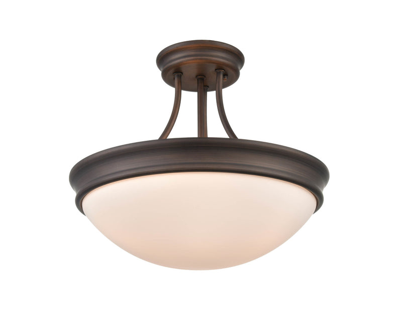 Millennium 5025-RBZ Three Light Semi-Flush Mount, Rubbed Bronze Finish - LightingWellCo