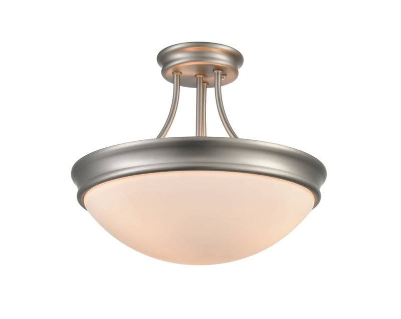 Millennium 5025-SN Three Light Semi-Flush Mount, Satin Nickel Finish - LightingWellCo