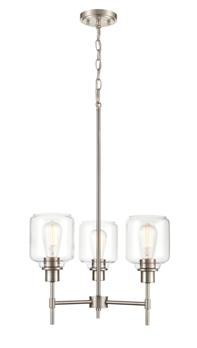 Millennium 6903-SN Three Light Chandelier, Satin Nickel Finish - LightingWellCo