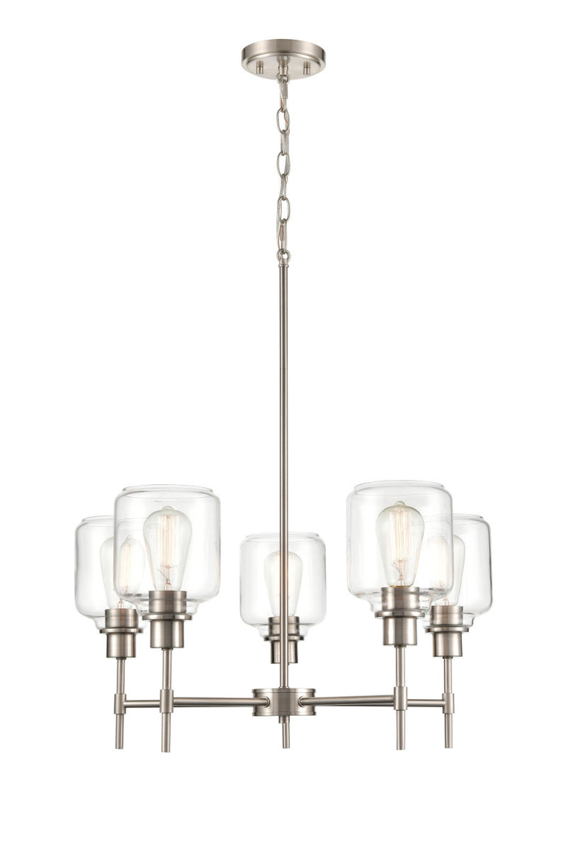 Millennium 6905-SN Five Light Chandelier, Satin Nickel Finish - LightingWellCo