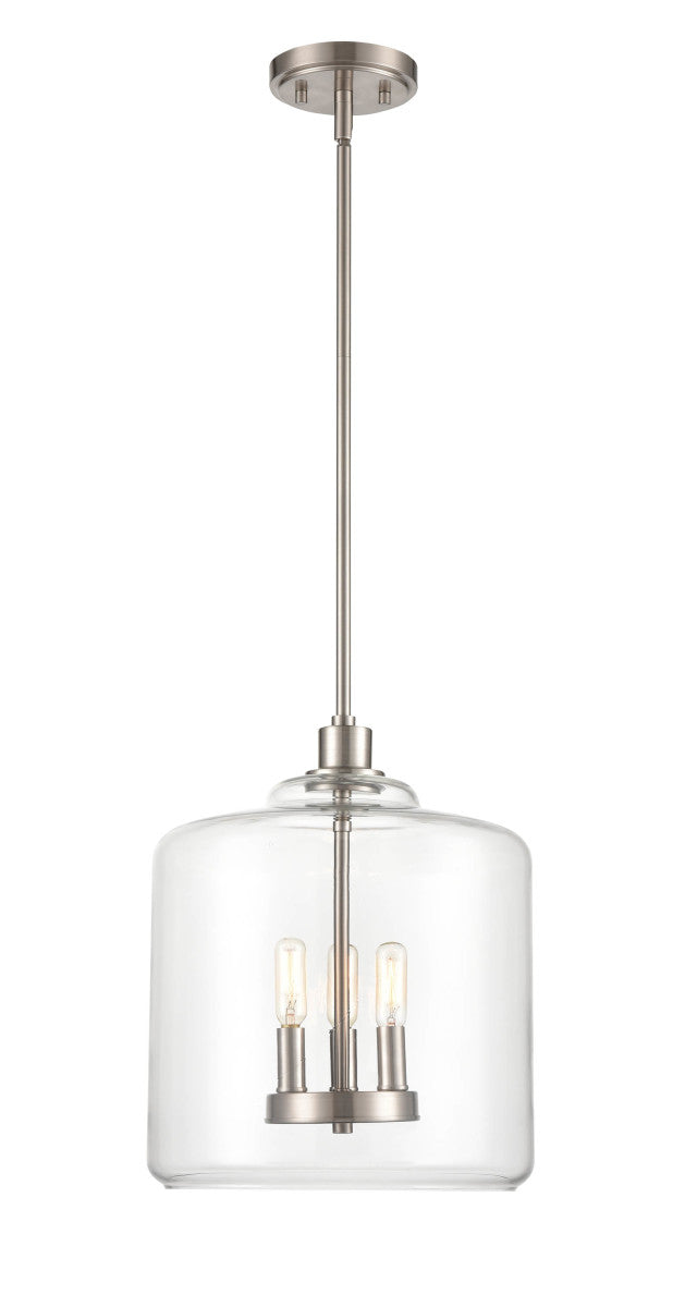 Millennium 6933-SN Three Light Pendant, Satin Nickel Finish - LightingWellCo