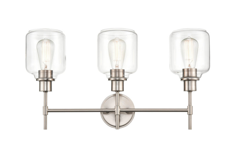 Millennium 6943-SN Three Light Vanity, Satin Nickel Finish - LightingWellCo