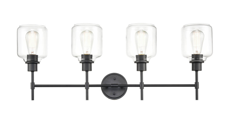 Millennium 6944-MB Four Light Vanity, Matte Black Finish - LightingWellCo