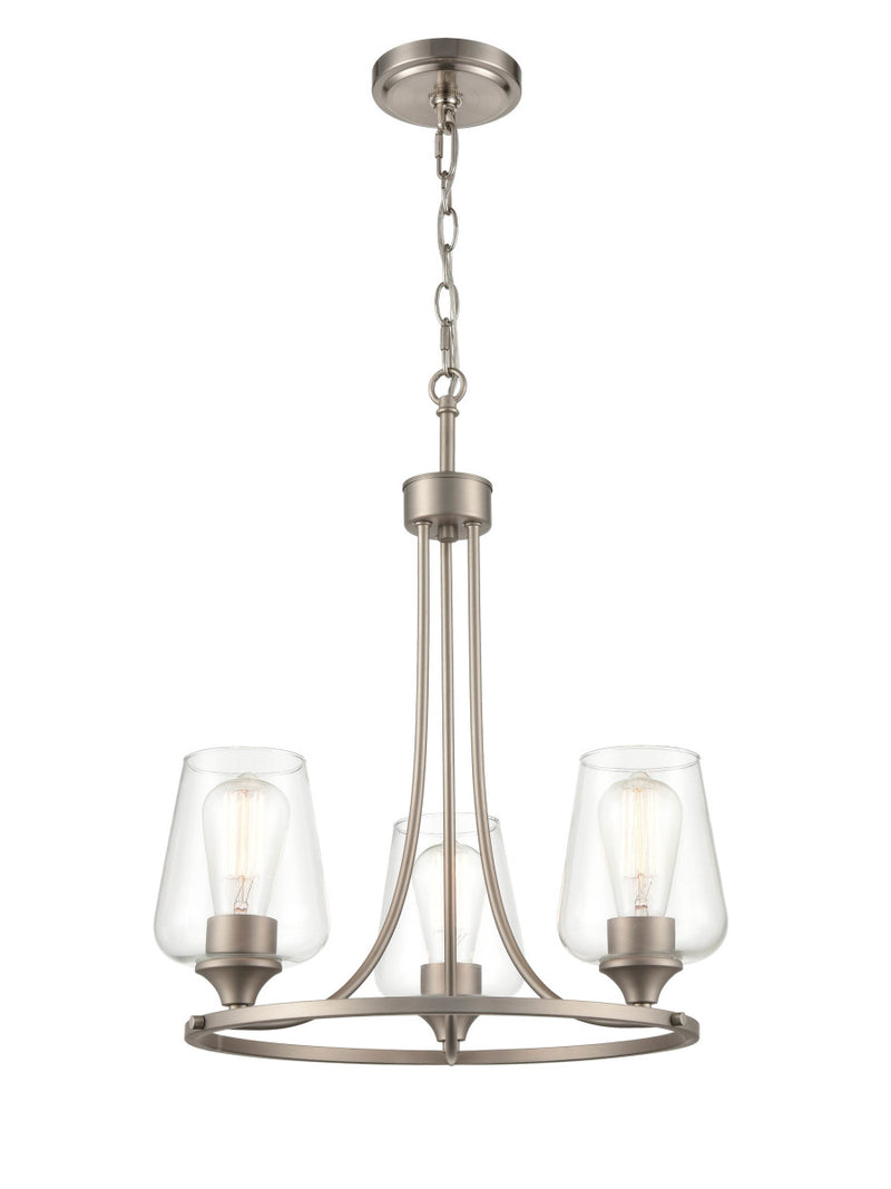 Millennium 9723-SN Three Light Chandelier, Satin Nickel Finish - LightingWellCo