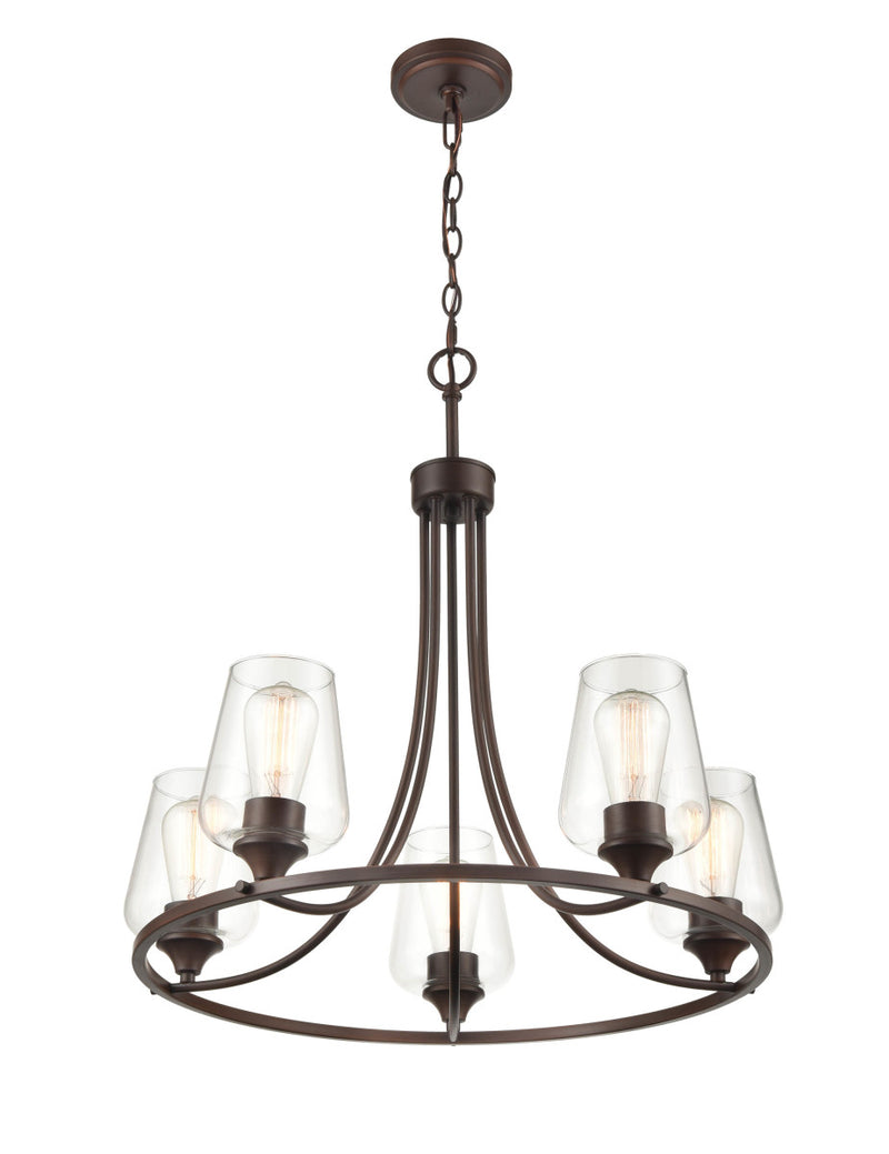 Millennium 9725-RBZ Five Light Chandelier, Rubbed Bronze Finish - LightingWellCo