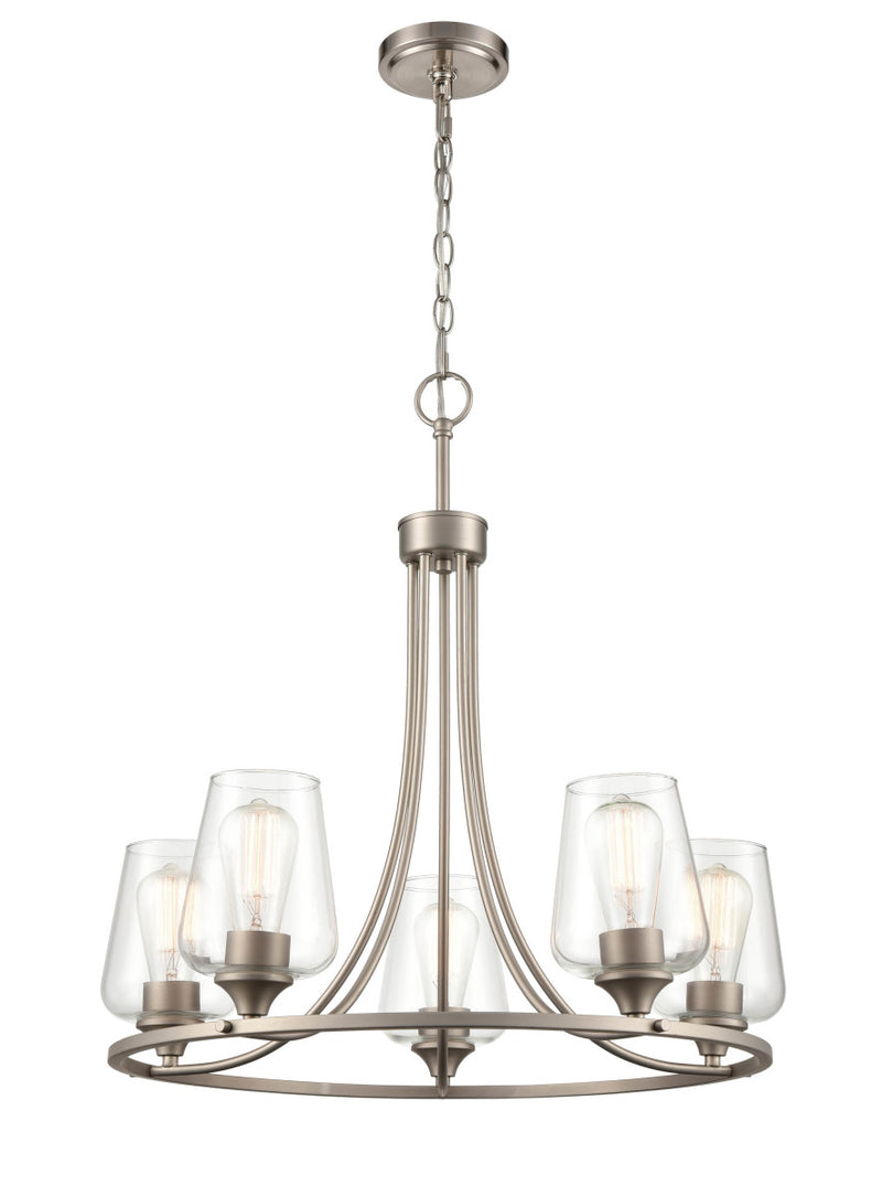 Millennium 9725-SN Five Light Chandelier, Satin Nickel Finish - LightingWellCo