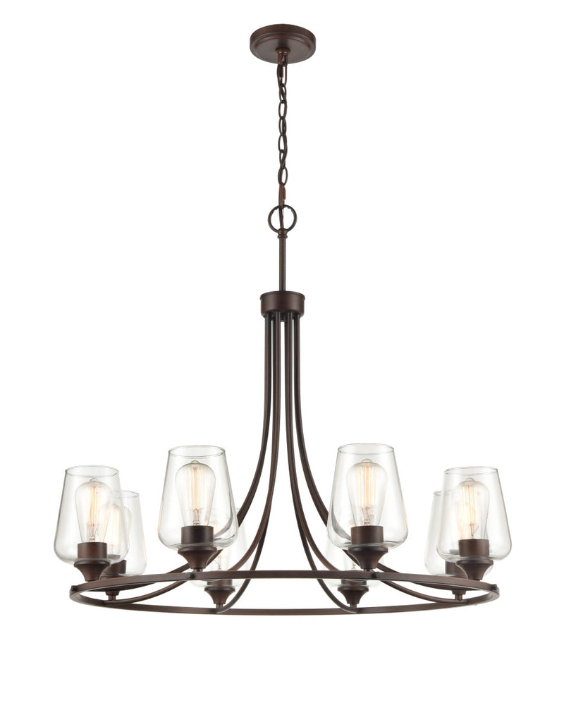 Millennium 9728-RBZ Eight Light Chandelier, Rubbed Bronze Finish - LightingWellCo