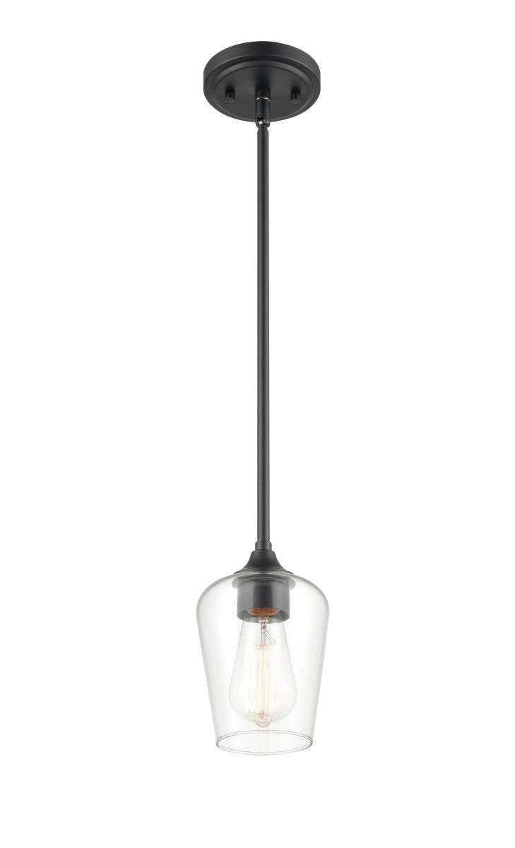 Millennium 9731-MB One Light Mini Pendant, Matte Black Finish-LightingWellCo