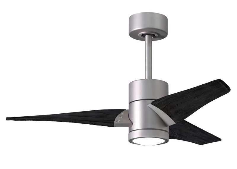 Matthews Fan Company Super Janet SJ-BN-BK-42 42``Ceiling Fan, Brushed Nickel Finish - LightingWellCo