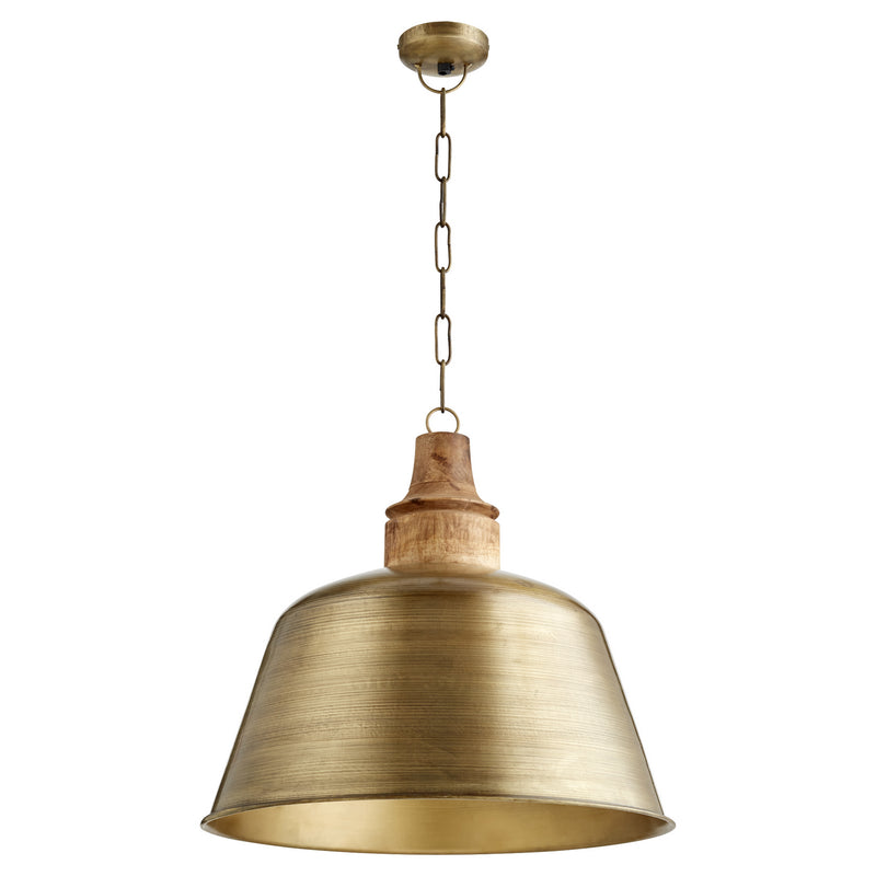 Quorum 84-75 One Light Pendant, Artisan`s Brass Finish - LightingWellCo