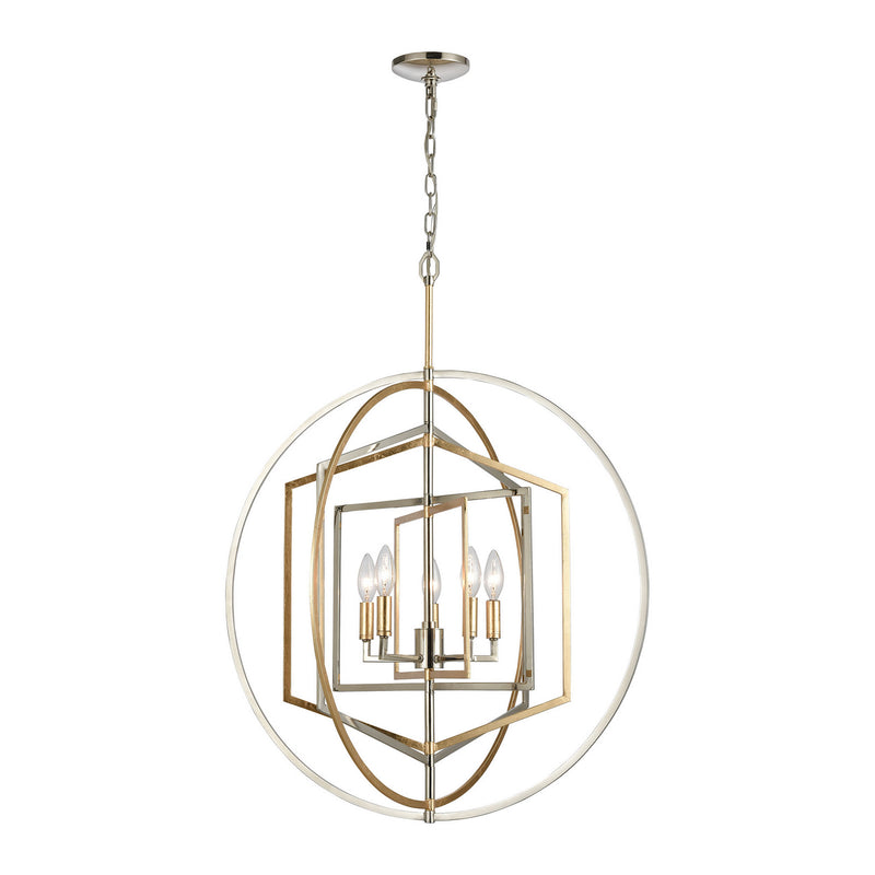 ELK Home 12263/5 Five Light Chandelier, Polished Nickel Finish-LightingWellCo