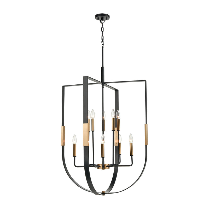 ELK Home 15459/10 Ten Light Chandelier, Matte Black Finish-LightingWellCo