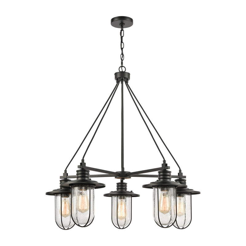 ELK Home 46404/5 Five Light Chandelier, Matte Black Finish-LightingWellCo