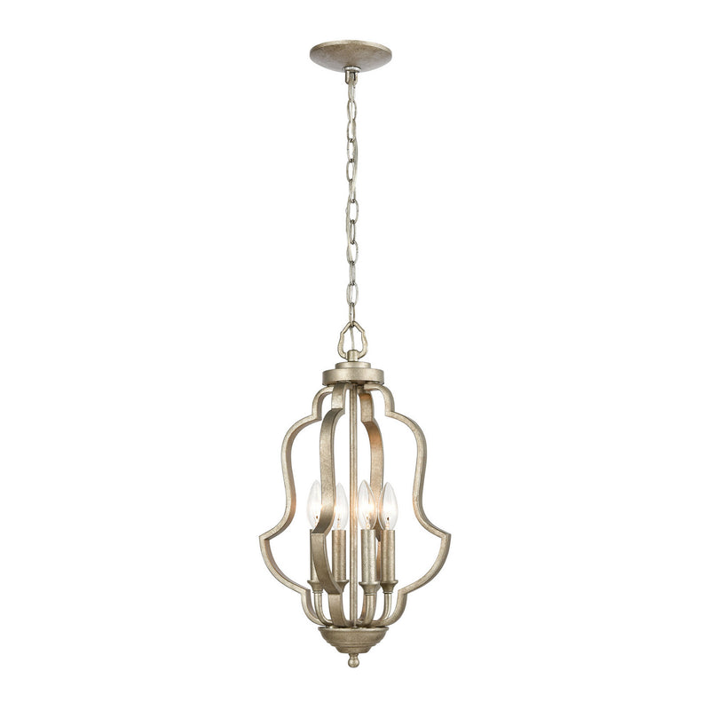 ELK Home 75104/4 Four Light Pendant, Dusted Silver Finish-LightingWellCo