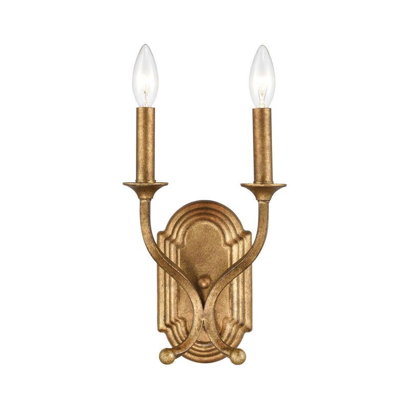 ELK Home 75121/2 Two Light Wall Sconce, Antique Gold Finish - At LightingWellCo