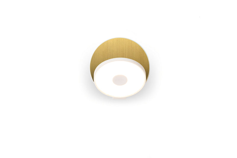 Koncept GRW-S-MWT-BRS-HW LED Wall Sconce, Matte White, Brushed Brass Finish - LightingWellCo