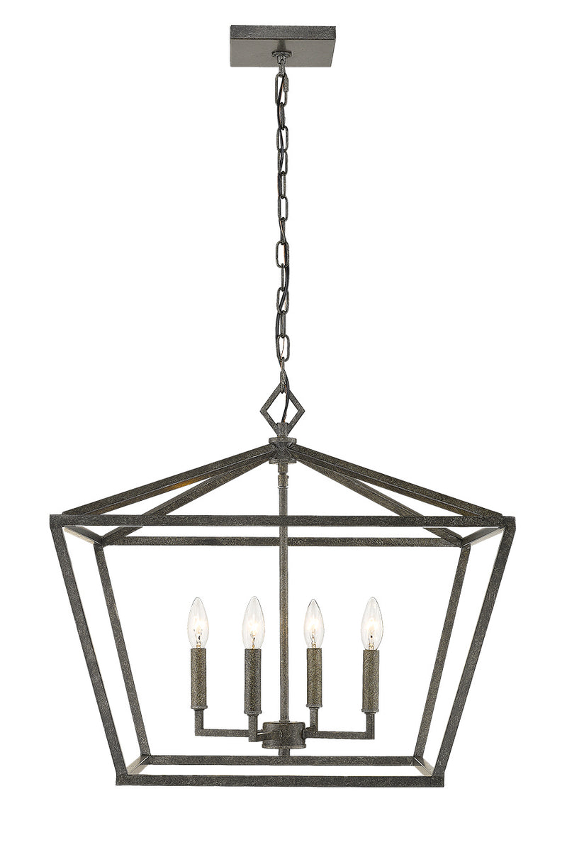 Millennium 3294-AS Four Light Pendant, Antique Silver Finish - LightingWellCo