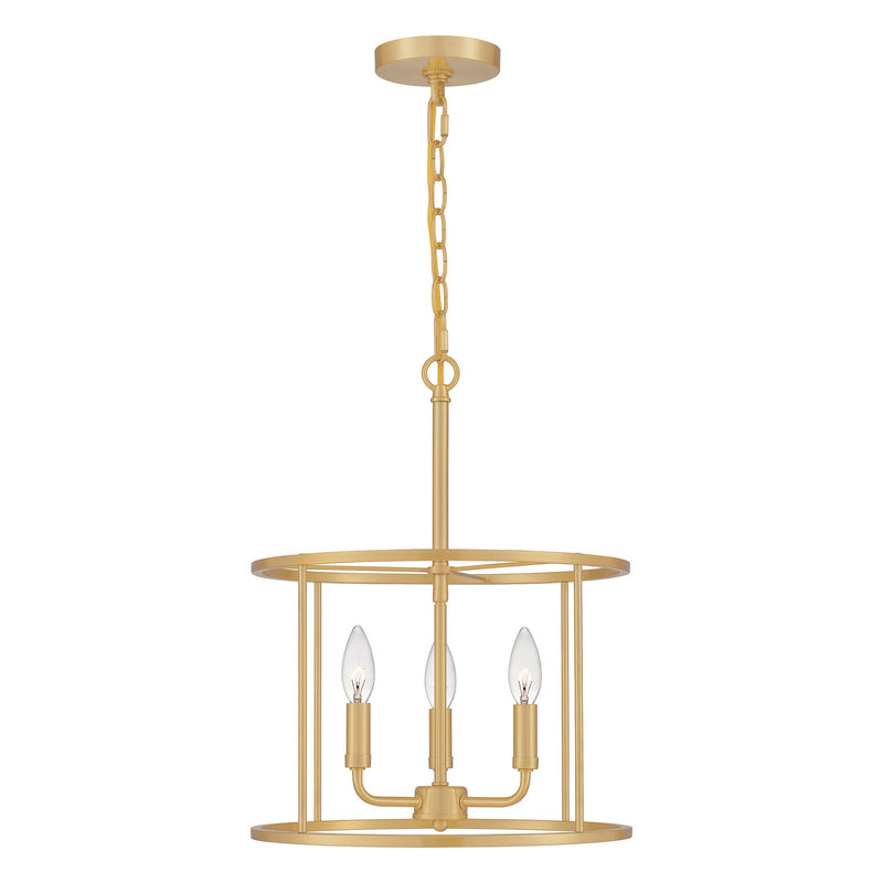 Quoizel ABR2814AB Three Light Pendant, Aged Brass Finish - LightingWellCo