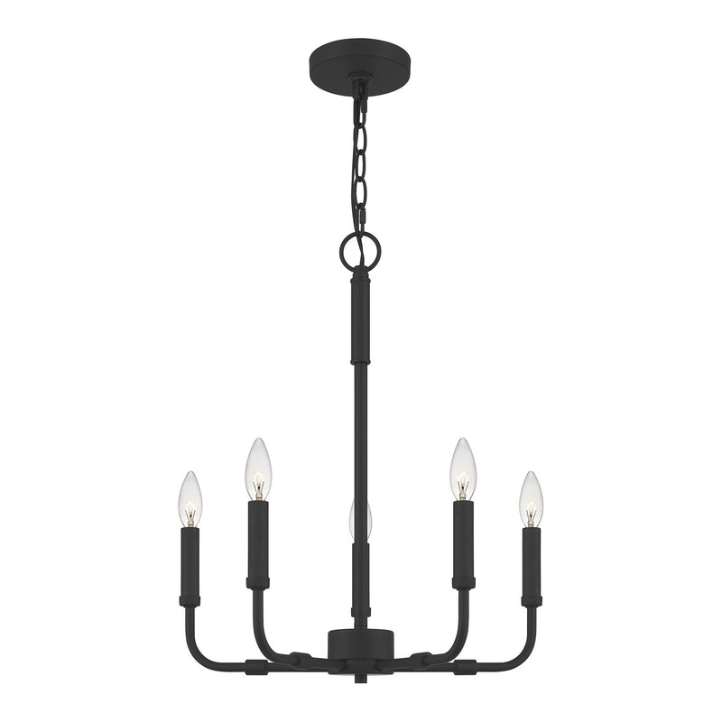 Quoizel ABR5018MBK Five Light Chandelier, Matte Black Finish - LightingWellCo