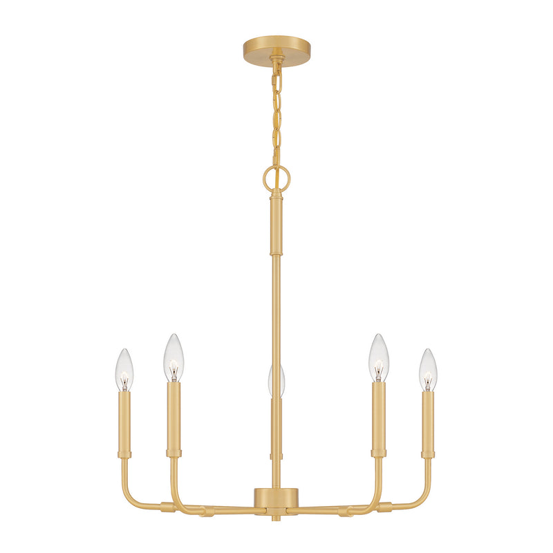 Quoizel ABR5024AB Five Light Chandelier, Aged Brass Finish - LightingWellCo