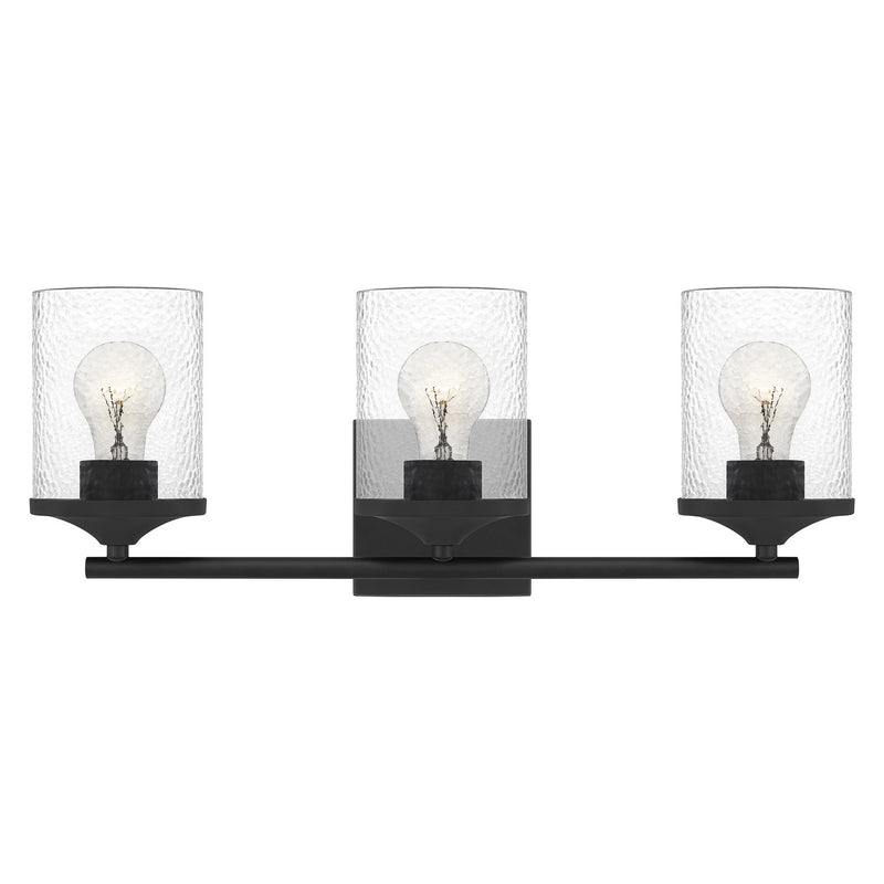 Quoizel ABR8621MBK Three Light Bath, Matte Black Finish - LightingWellCo