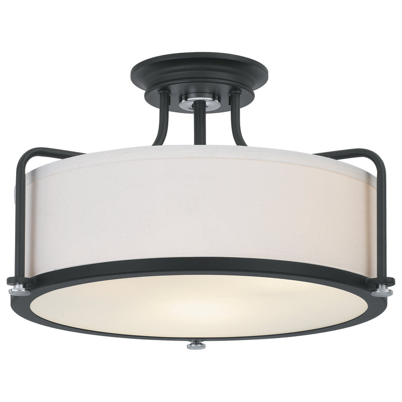 Quoizel QF1715EK Three Light Semi Flush Mount, Earth Black Finish - LightingWellCo