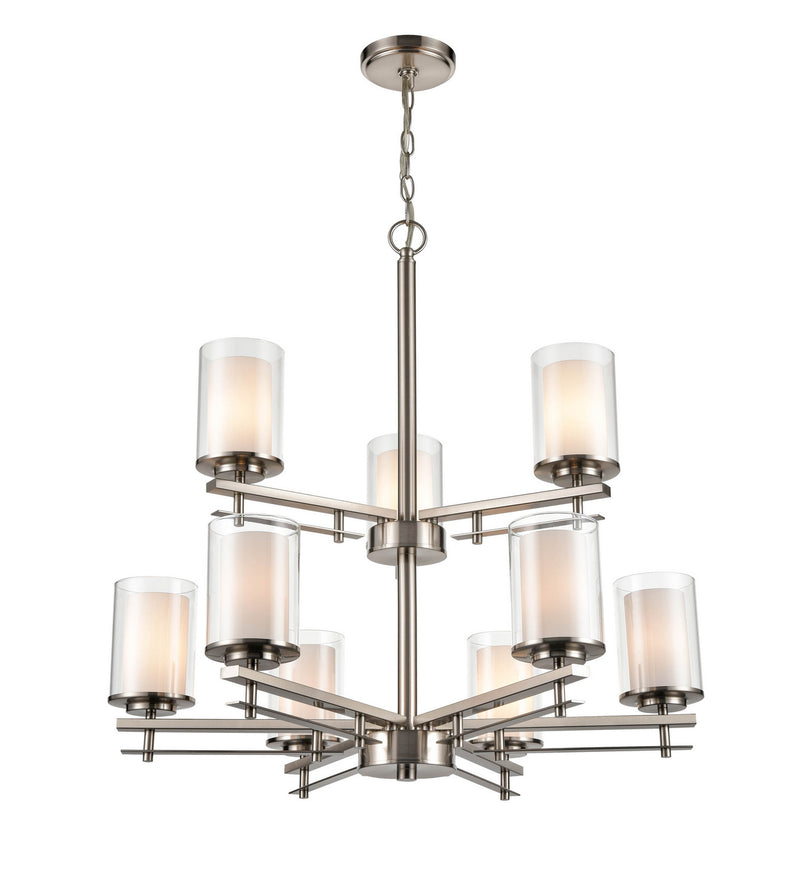 Millennium 5519-BN Nine Light Chandelier, Brushed Nickel Finish - LightingWellCo