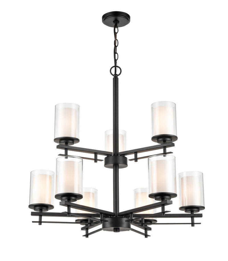 Millennium 5519-MB Nine Light Chandelier, Matte Black Finish - LightingWellCo