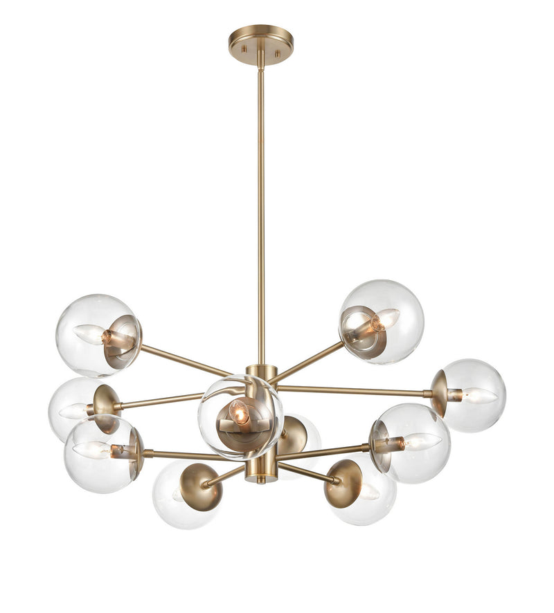 Millennium 8150-MG Ten Light Chandelier, Modern Gold Finish - LightingWellCo