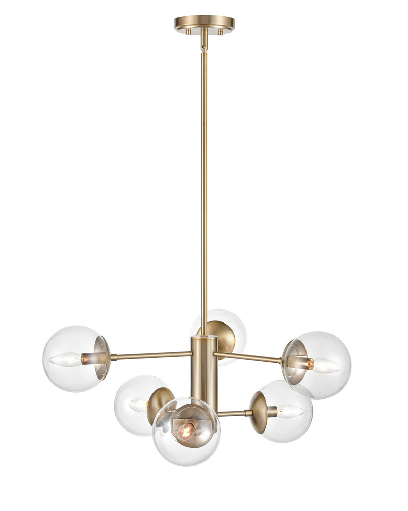 Millennium 8156-MG Six Light Chandelier, Modern Gold Finish - LightingWellCo