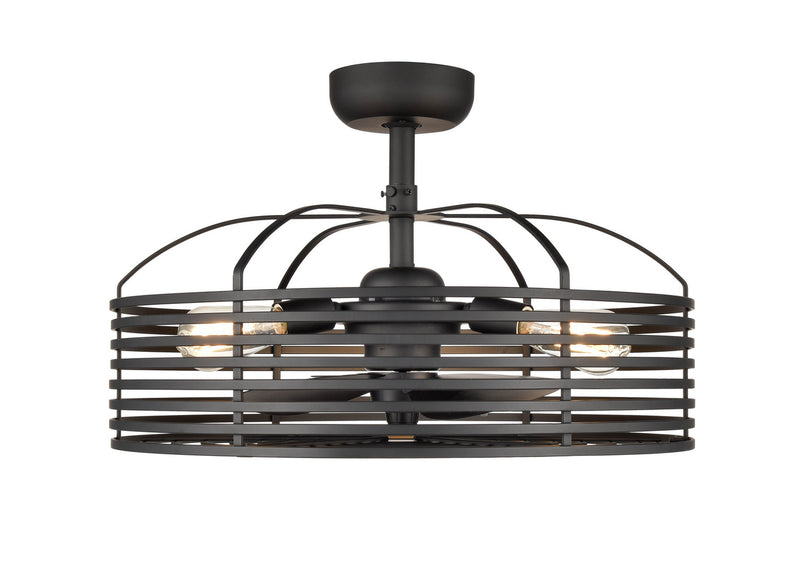 Millennium 8223-MB Three Light Fandelier, Matte Black Finish - LightingWellCo