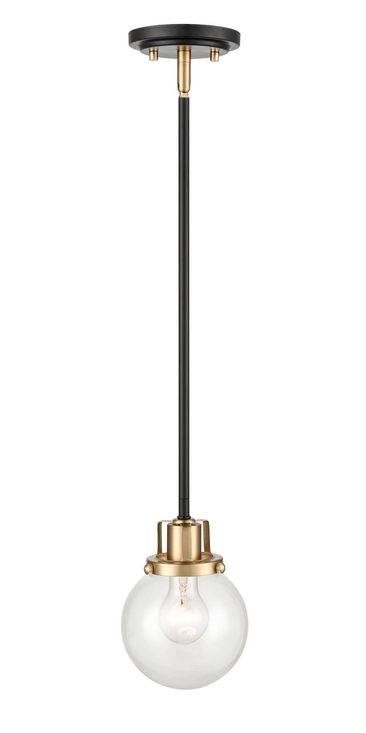 Millennium 9201-MB/MG One Light Pendant, Matte Black / Modern Gold Finish - LightingWellCo
