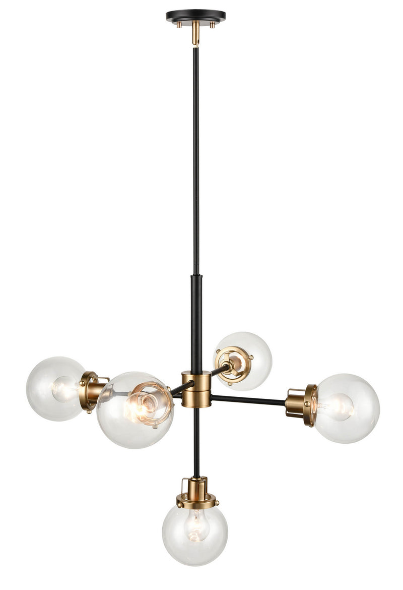 Millennium 9205-MB/MG Five Light Pendant, Matte Black / Modern Gold Finish - LightingWellCo