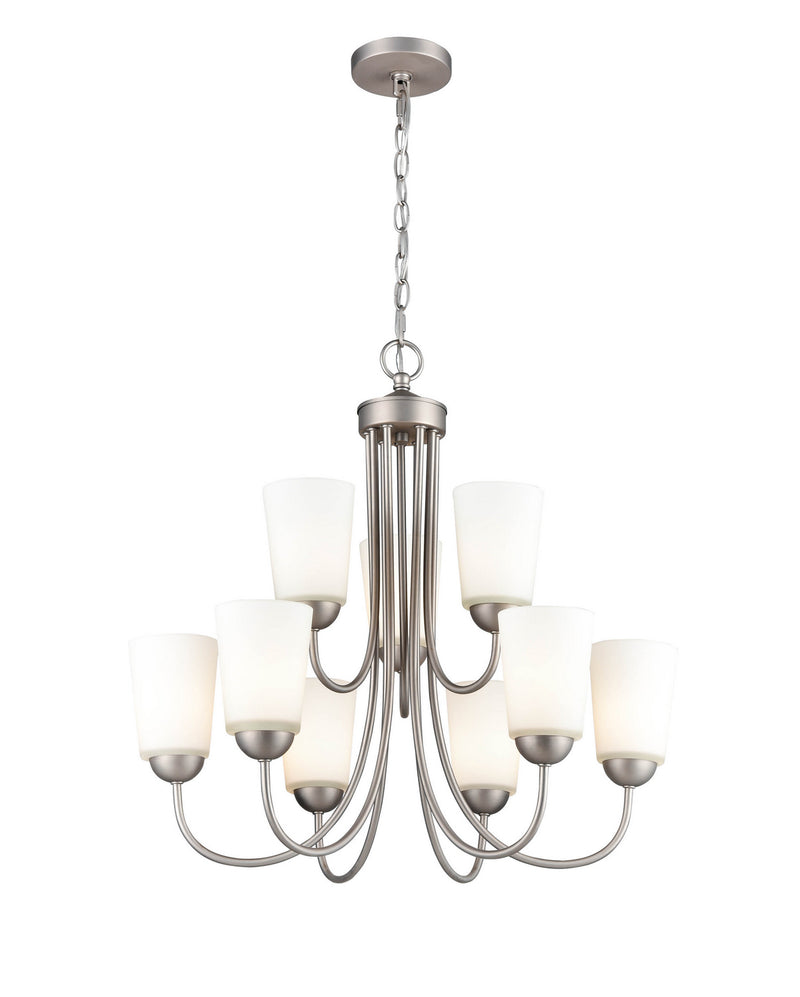 Millennium 9809-SN Nine Light Chandelier, Satin Nickel Finish - LightingWellCo