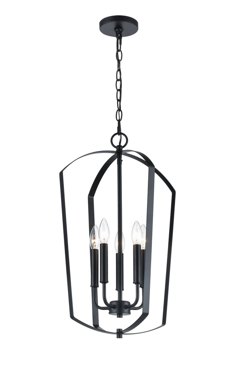 Millennium 9825-MB Five Light Chandelier, Matte Black Finish - LightingWellCo