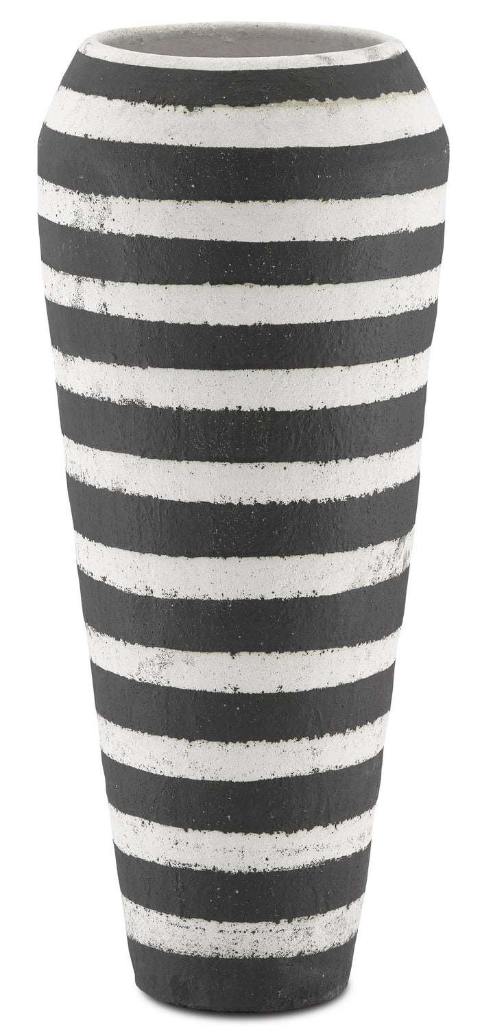 Currey and Company 1200-0316 Urn, Textured Black/White Finish - LightingWellCo