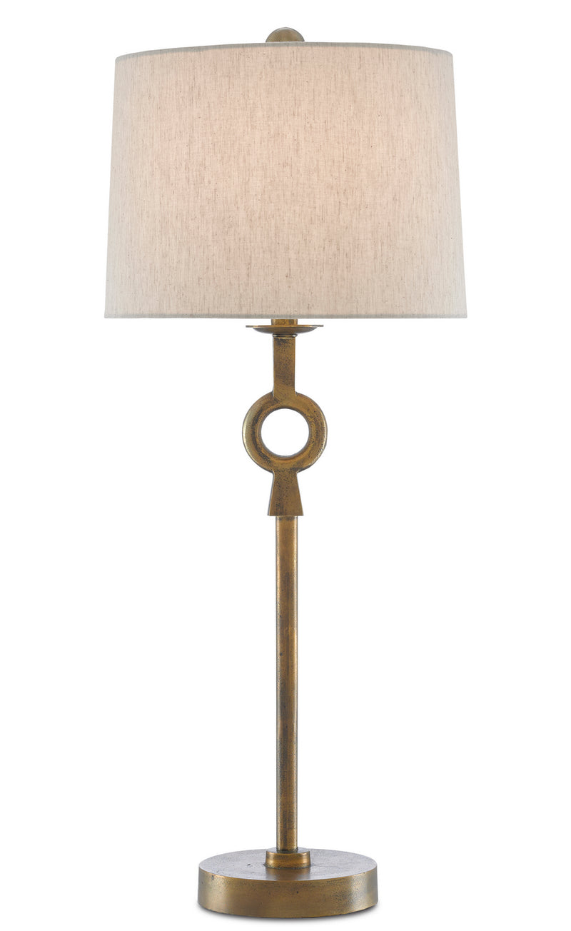 Currey and Company 6000-0530 One Light Table Lamp, Antique Brass Finish - LightingWellCo