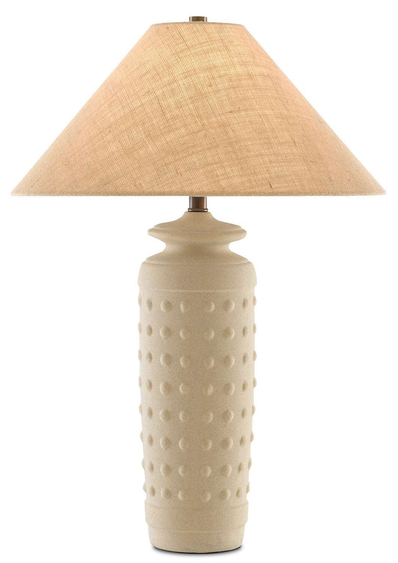 Currey and Company 6000-0612 One Light Table Lamp, Sand/Brass Finish - LightingWellCo