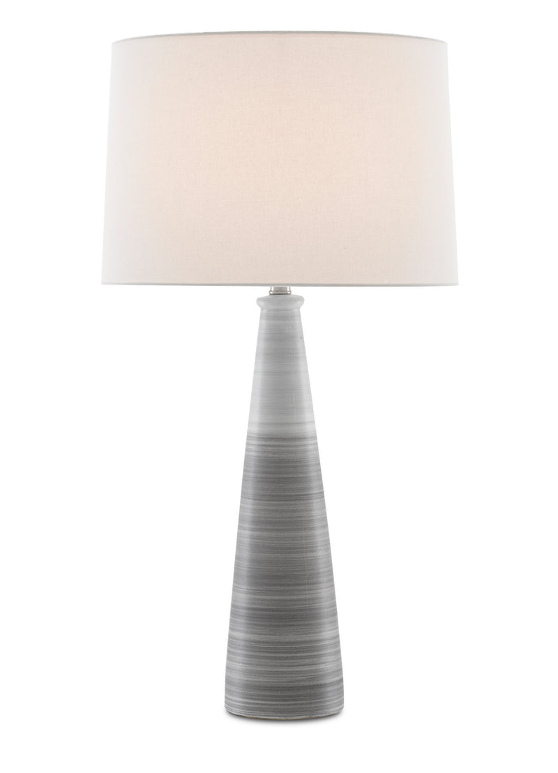 Currey and Company 6000-0618 One Light Table Lamp, Gray/White Finish - LightingWellCo