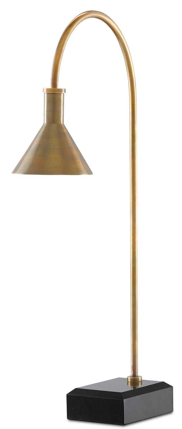 Currey and Company 6000-0628 One Light Table Lamp, Vintage Brass/Black Finish - LightingWellCo
