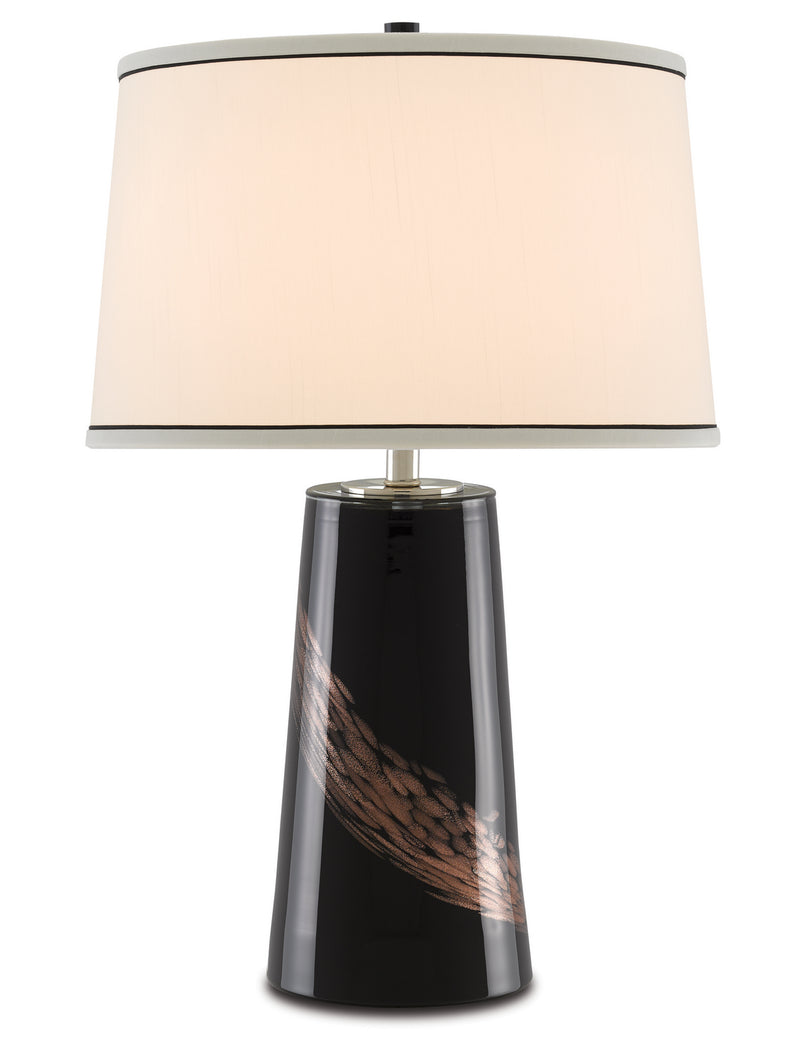 Currey and Company 6000-0649 One Light Table Lamp, Black/Metallic copper Finish - LightingWellCo