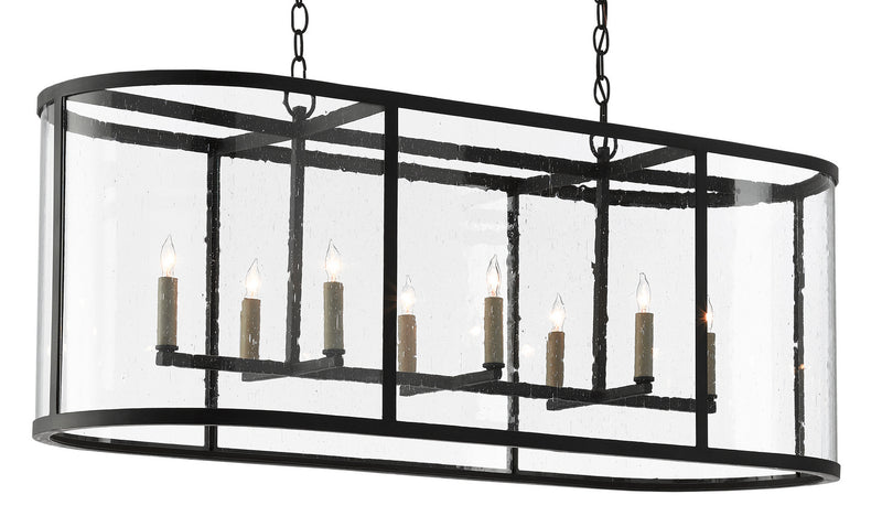 Currey and Company 9000-0551 Eight Light Chandelier, Antique Black Finish - LightingWellCo