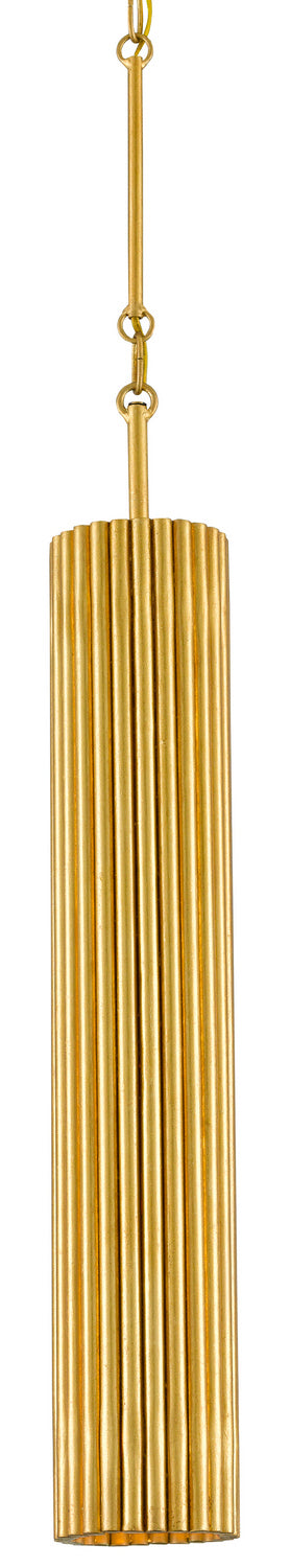 Currey and Company 9000-0629 One Light Pendant, Contemporary Gold Leaf/Painted Contemporary Gold Finish - LightingWellCo