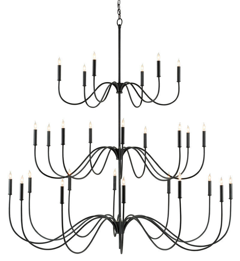 Currey and Company 9000-0655 27 Light Chandelier, Antique Black Finish - LightingWellCo