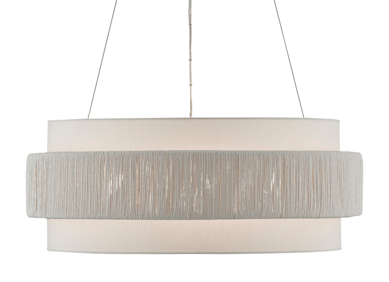 Currey and Company 9000-0735 Six Light Chandelier, Beige/Sugar White Finish - LightingWellCo