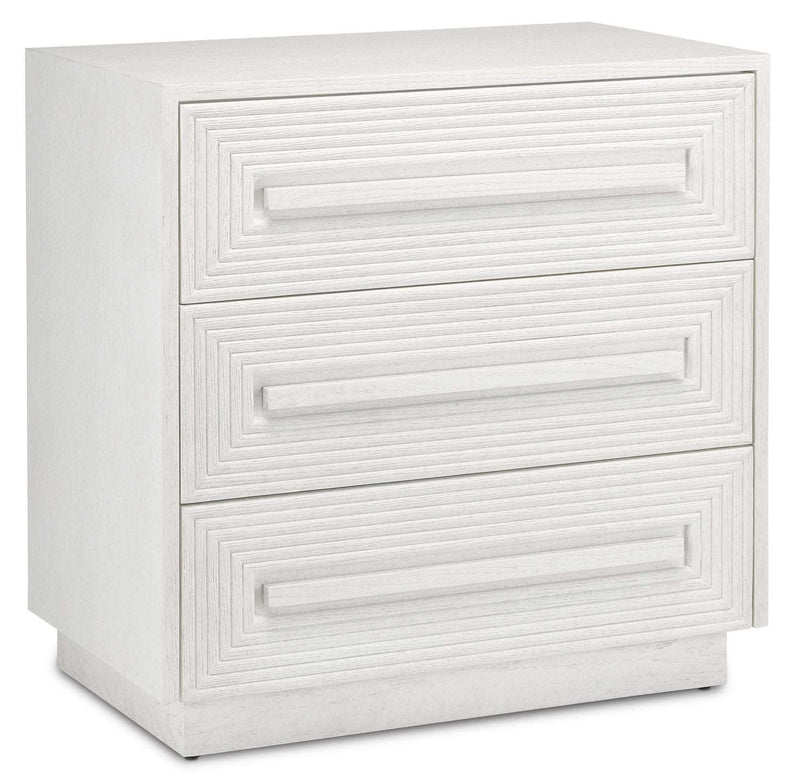 Currey and Company 3000-0150 Chest, Cerused White Finish - LightingWellCo