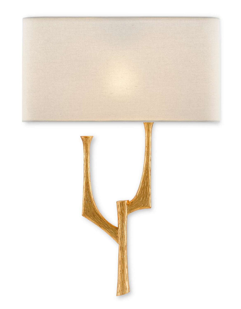 Currey and Company 5000-0182 One Light Wall Sconce, Antique Gold Leaf Finish - LightingWellCo