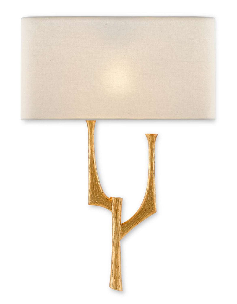 Currey and Company 5000-0183 One Light Wall Sconce, Antique Gold Leaf Finish - LightingWellCo